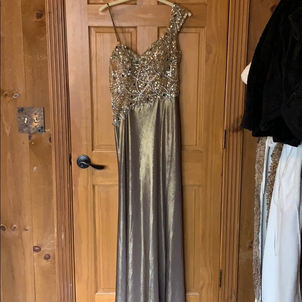 Gold and bronze prom gown